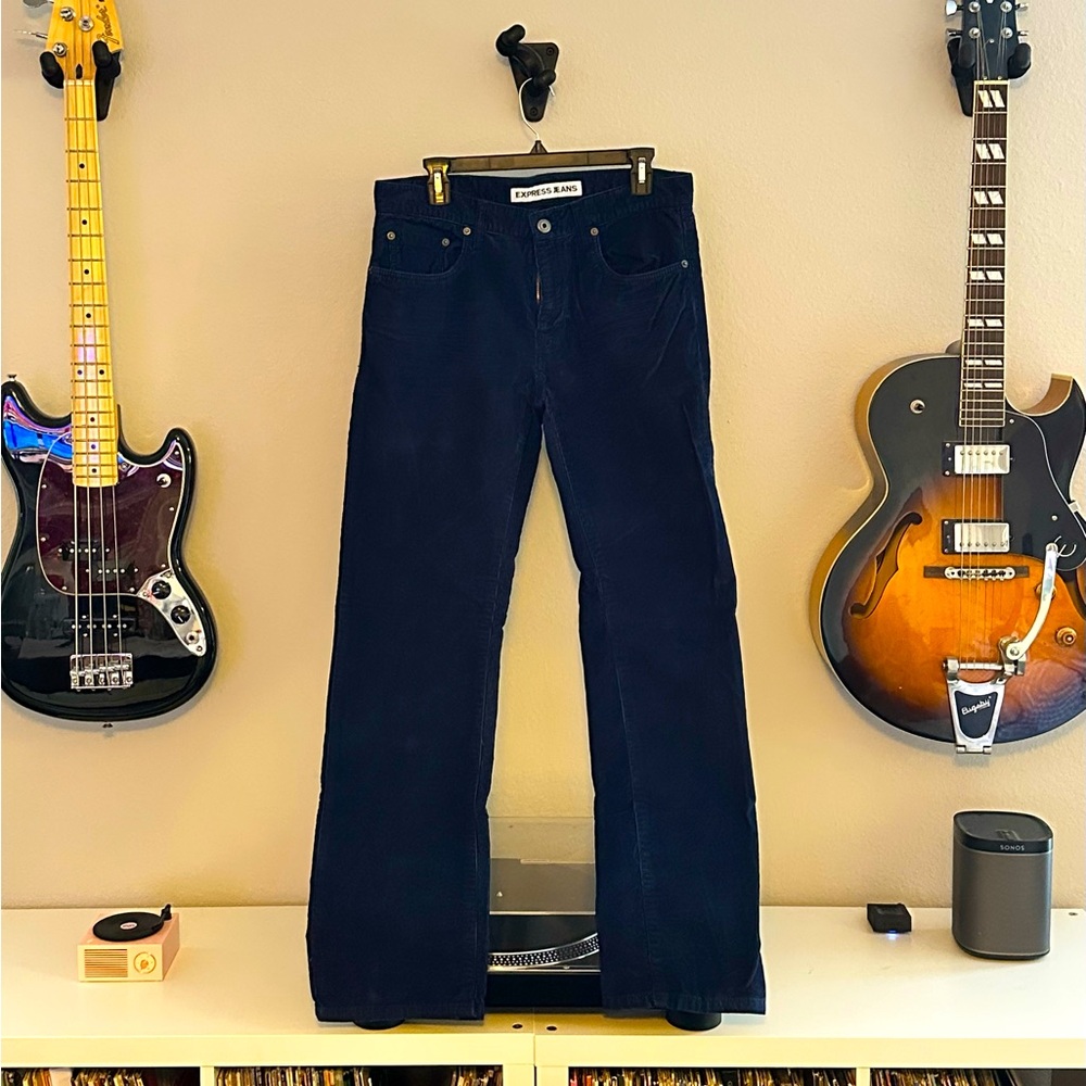 EXPRESS Rocco Navy Blue Corduroy Pants